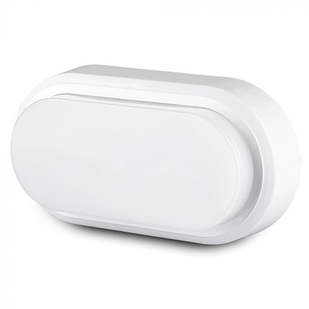 8W Rectangle Oval Dome Light White Body 3000K IP54  