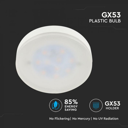 LED Крушка GX53 7W 3000K SAMSUNG ЧИП SKU 222 V-TAC