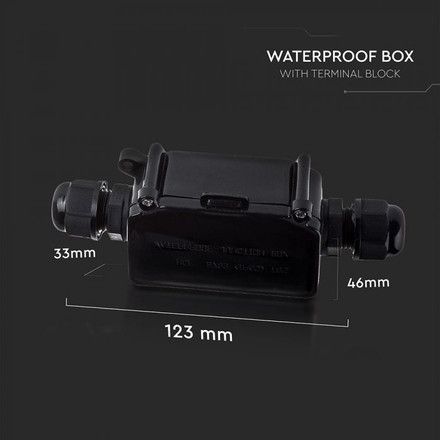 Waterproof Box With Terminal Block Black 