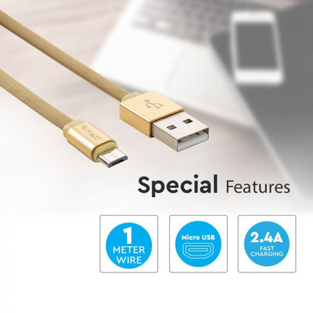 SKU 8495 1 M Micro USB Кабел Злато - Ruby Серия с марка V-TAC