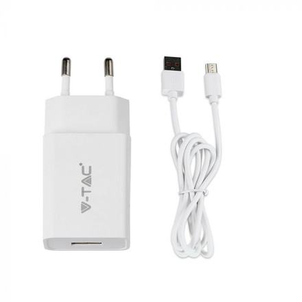 Charging Set With Travel Adapter Micro USB Cable White 