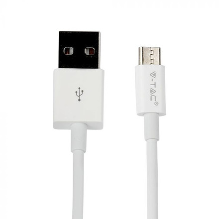 SKU 8645 Зарядно 2.1А Micro USB Кабел Бяло с марка V-TAC