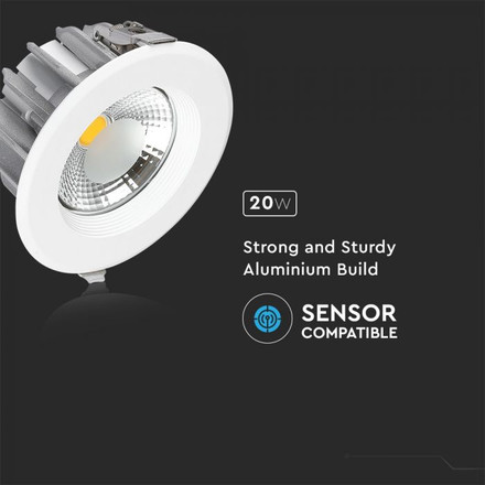 20W LED COB Downlight Round A++ 120Lm/W 6000K 