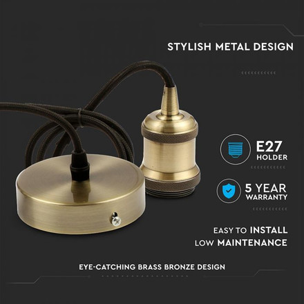 SKU 3842 Пендел Месингов Бронз с марка V-TAC