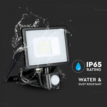 20W LED Sensor Floodlight SAMSUNG CHIP Cut-OFF Function Black Body 3000K