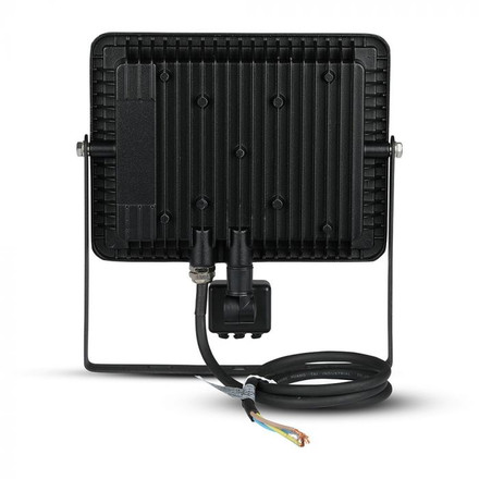 LED Прожектор със сензор 50W 6400К SAMSUNG ЧИП Черно Тяло SKU 471 V-TAC