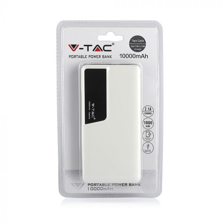 10K Mah Power Bank With Digital Display & USB Type C White 