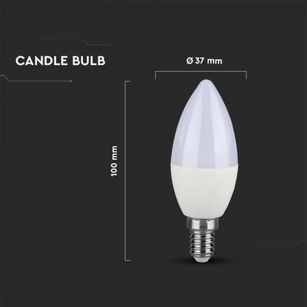 LED Bulb - SAMSUNG CHIP 4.5W E14 A++ Plastic Candle 4000K