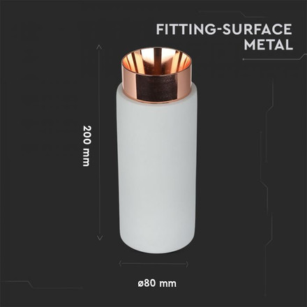 GU10 Fitting Gypsum Metal With Grey Concrete Matt Rose Gold Bottom 