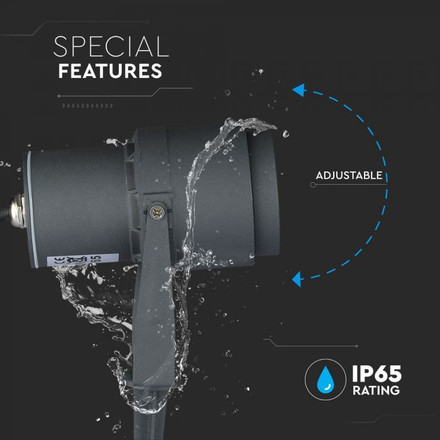 SKU 7552 12W Градинска Лампа Тип Колче Сиво Тяло Зелено с марка V-TAC