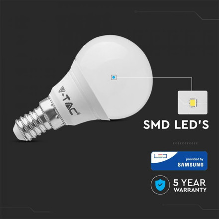 LED Крушка E14 4.5W 6400K P45 A++ SAMSUNG ЧИП SKU 266 V-TAC
