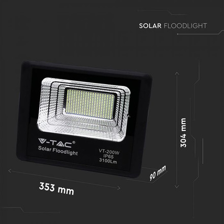 LED Прожекрор със соларен панел 40W 4000К SKU 8577 V-TAC