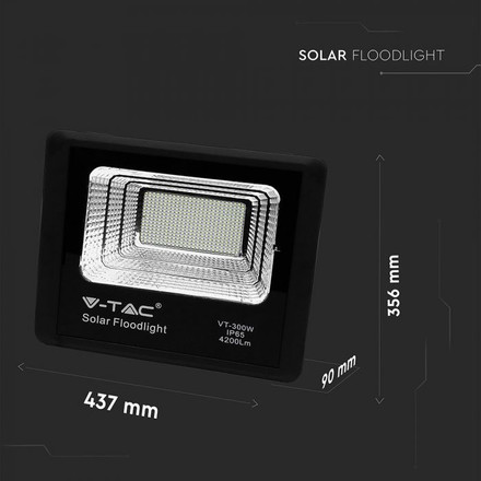 LED Прожекрор със соларен панел 50W 4000К SKU 8578 V-TAC