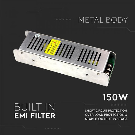 LED Power Supply - 150W Dimmable for led strip 12V 12.5A IP20