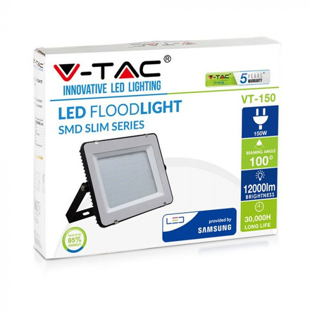 LED Прожектор 150W 3000К SAMSUNG ЧИП ЧерноТяло SKU 475 V-TAC