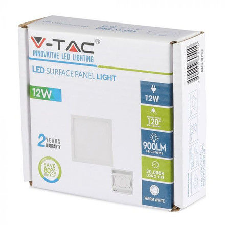SKU 4915 12W LED Панел Външен монтаж Premium - Квадратен Модул 6000K с марка V-TAC