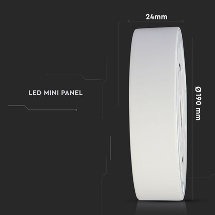 18W LED Surface Panel Downlight Premium - Round 3000K   