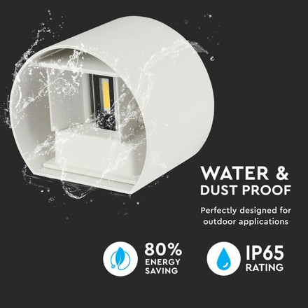 SKU 7091 6W Аплик Бяло Тяло Кръг IP65 4000K с марка V-TAC