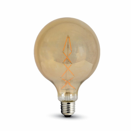 LED Bulb - 8W Filament E27 G125 Amber  Cover 2200K