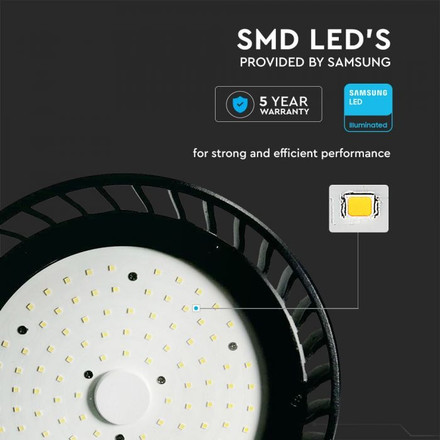 LED Highbay SAMSUNG CHIP - 100W ALU Black Body  120LM/W 4000K