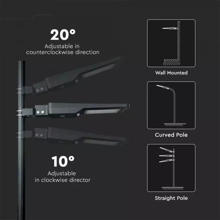 SKU 5504 40W Улична Лампа Соларна Черно Тяло 6000К 120LM/W с марка V-TAC