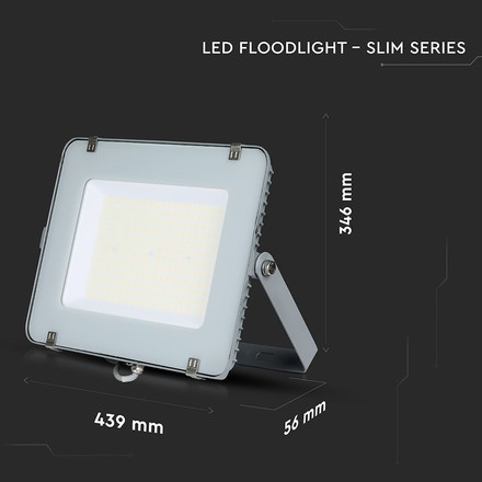 200W LED Floodlight SMD SAMSUNG CHIP SLIM Grey Body 4000K 120LM/W