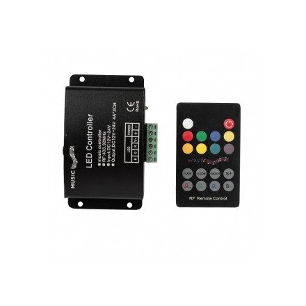 RF Audio controller for RGB LED lighting 12A 12-24V DC 144W(12V) 288W(24V)
