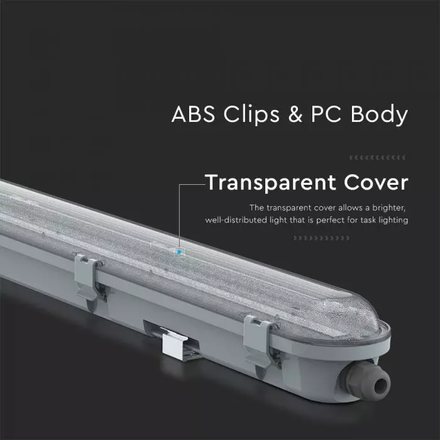 SKU 20205 LED Влагозащитено Тяло M-Серия 1200мм 36W 4000K Transperant 120LM/W с марка V-TAC