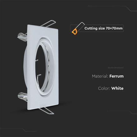 GU10 Square Spotlight Fitting White 2 pcs/box  82X82