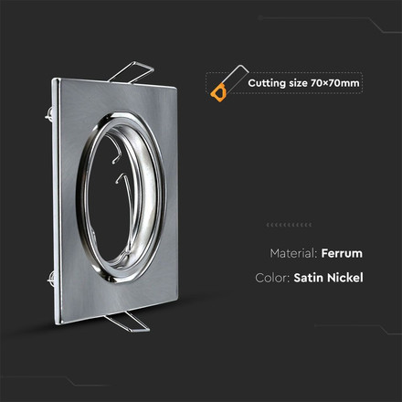 SKU 8942 GU10 Корпус Луна Квадрат Сатен Никел 2бр/кутия 82Х82 с марка V-TAC