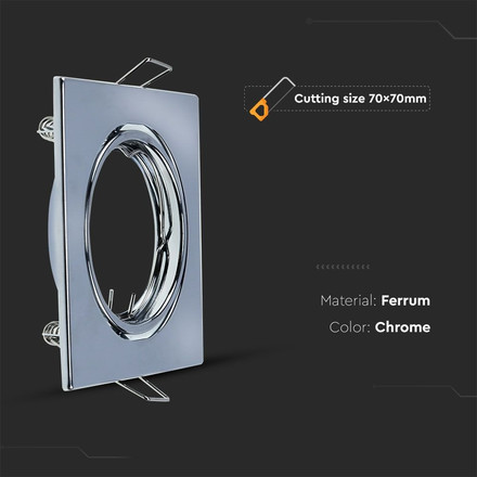 GU10 Square Spotlight Fitting Chome 2 pcs/box  82X82