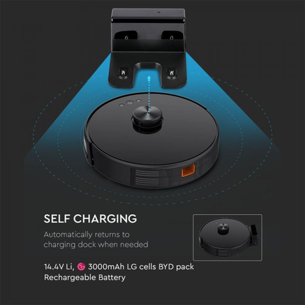 SKU 8992 SMART Прахосмукачка Лазерна Черна с марка V-TAC