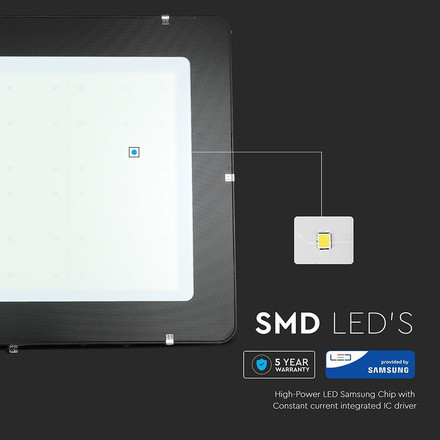 LED Прожектор 1000W 4000К 120LM/W SAMSUNG ЧИП Черно Тяло SKU 968 V-TAC