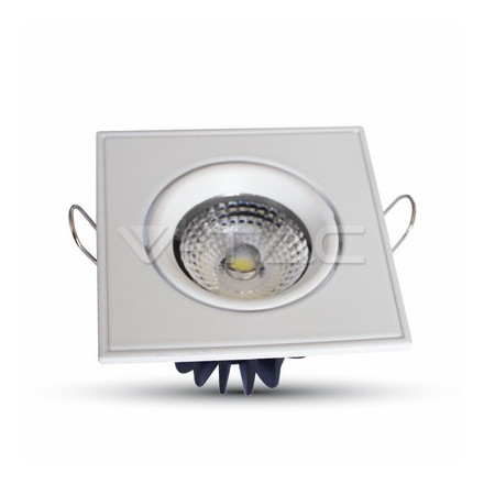 5W LED Downlight COB Square Changing Angle - White Body 6000K
