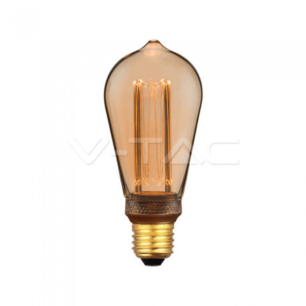 LED Bulb - 4W ART Filament Candle E27 ST64 Amber Glass 1800K±200K
