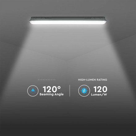 SKU 20200 LED Влагозащитено Тяло M-Серия 1500мм 48W 6400K Прозрачно 120LM/W с марка V-TAC