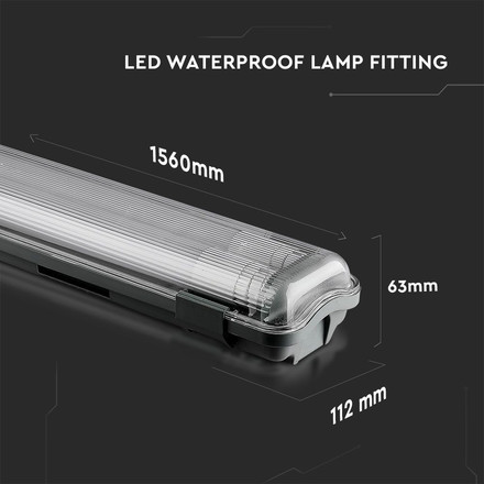 LED Waterproof Lamp PC/PC 2x1500mm 2x22W 4000K