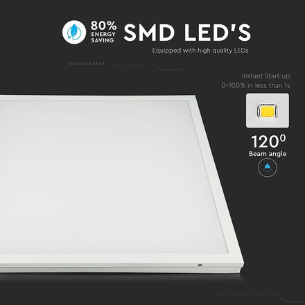 SKU 6601 LED Панел 25W 600x600mm 160LM/W Външен Монтаж 4000K с марка V-TAC