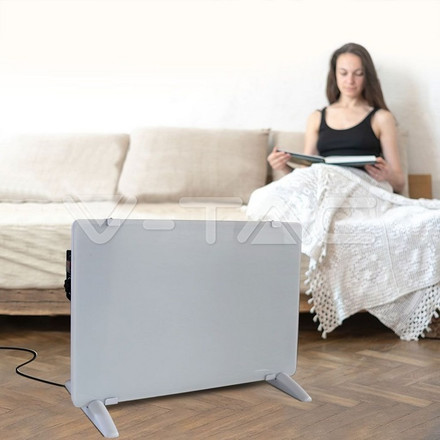 SKU 8661 2000W Конвектор Стъкло Алуминиев Нагряващ Елемент Бяла IP24 с марка V-TAC