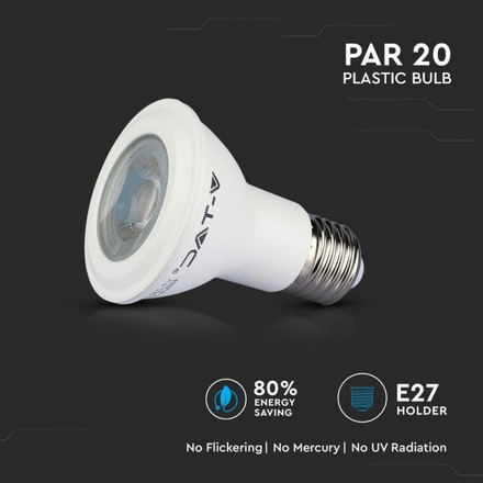 LED Bulb - SAMSUNG CHIP 7W E27 PAR20  Plastic 4000K