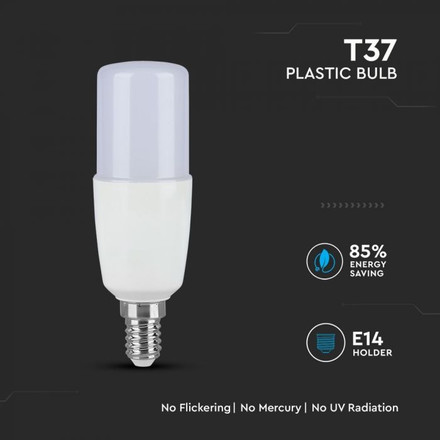 LED Bulb - SAMSUNG CHIP 8W  E14 T37 Plastic 3000K