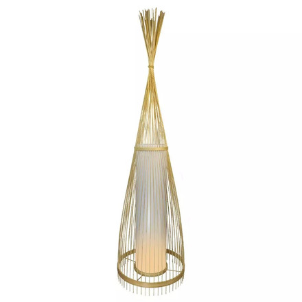 Wooden Floor Lamp With Rattan Lampshade D300*1000MM