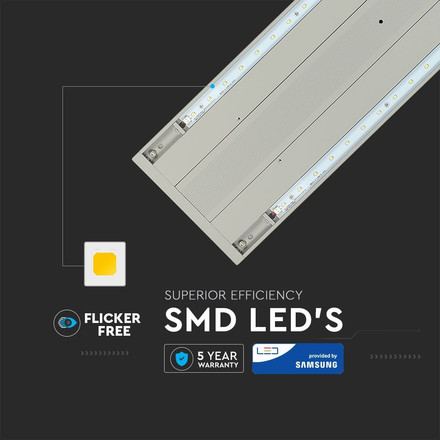 LED Linear Light SAMSUNG CHIP - 60W Hangign  Linkable Silver Body 4000K 1190x160x30mm