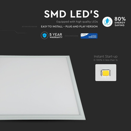 LED Panel Light SAMSUNG CHIP 45W 600 x 600 mm 6400K Incl Driver 6PCS/SET