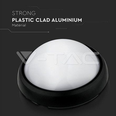 8W Dome Light Round Black Body 3000K IP66