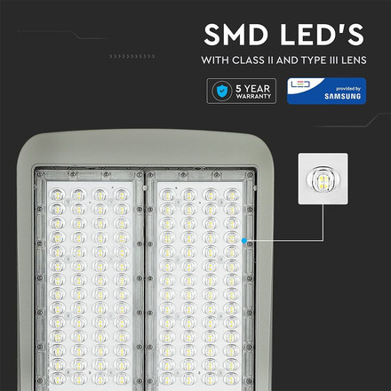 LED Street Light SAMSUNG CHIP - 100W 4000K Clas II Aluminium  Dimmable 140LM/W