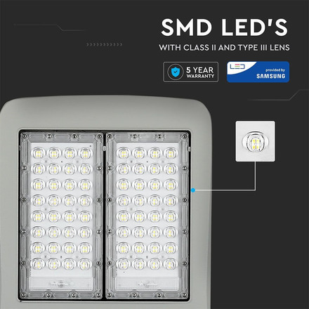 LED Street Light SAMSUNG CHIP - 120W 4000K Clas II Aluminium  Dimmable 140LM/W