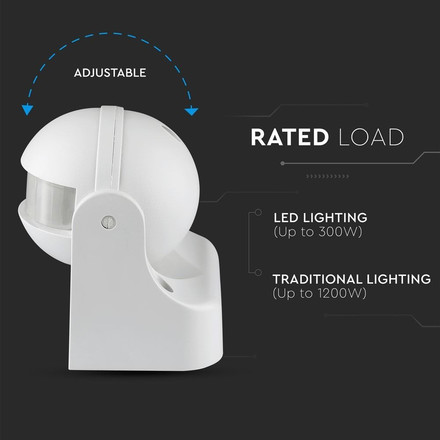 Infrared Motion Sensor White 180°