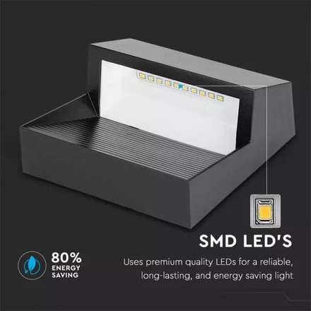 3W LED Step Light Black Body Square 3000k