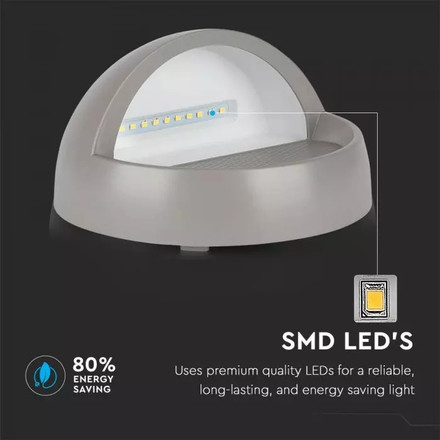 SKU 1407 3W LED Осветление За Стъпала Сиво Тяло Кръг 4200К с марка V-TAC